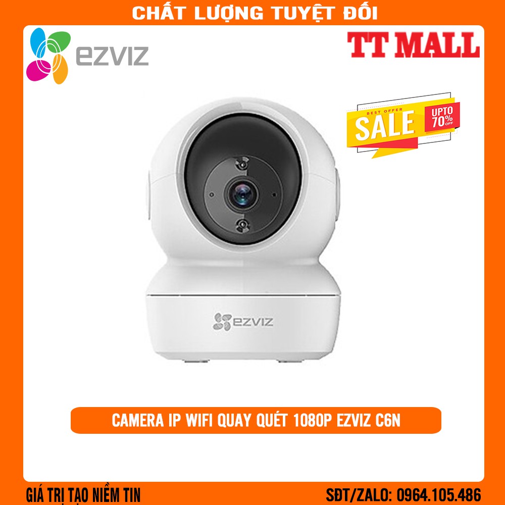 Ưu đãi CAMERA WIFI THÔNG MINH QUAY QUÉT EZVIZ C6N 1080P - CHÍNH HÃNG BH 2 NĂM