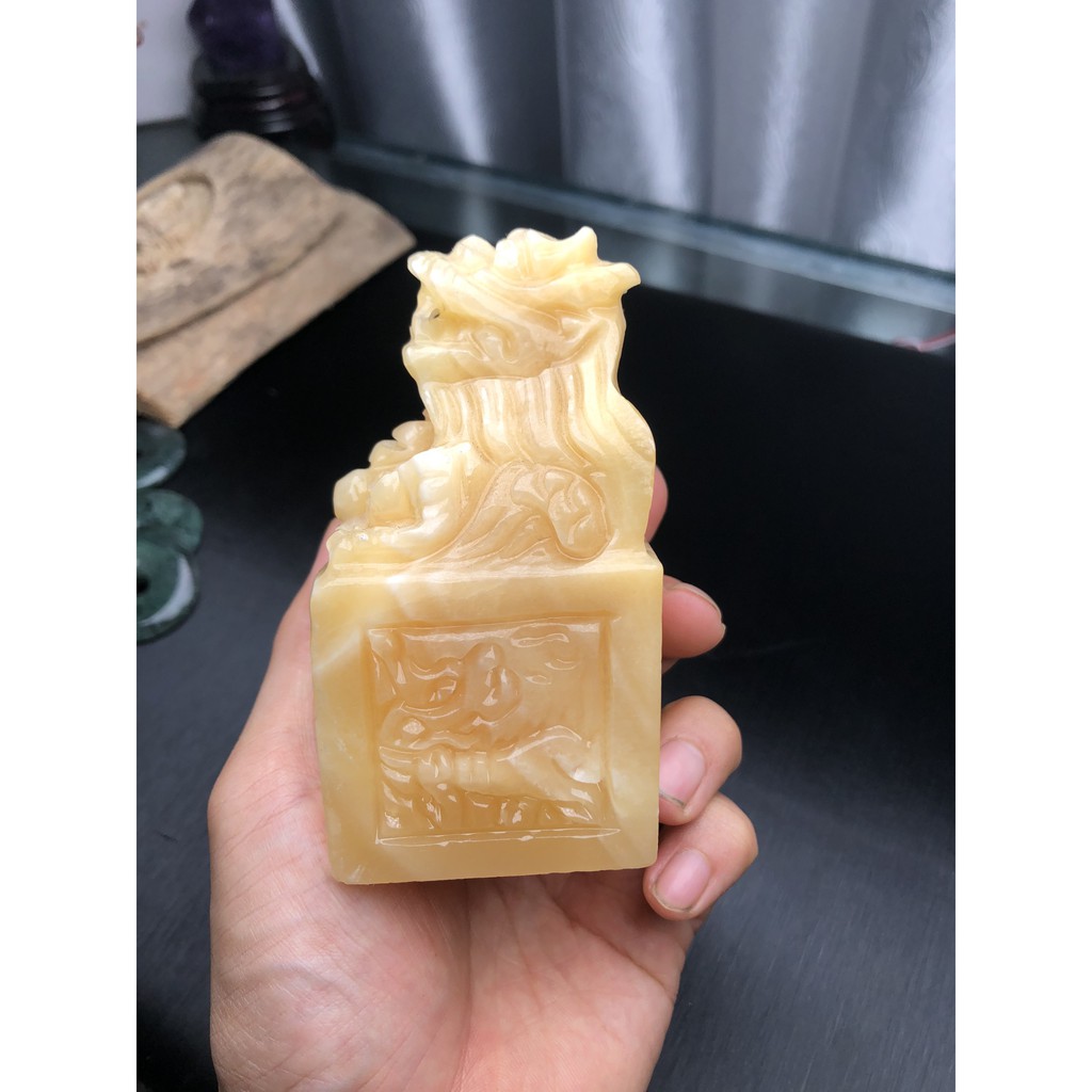 ấn rồng hoàng long tặng kèm đế gỗ cao cấp