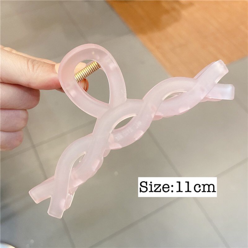 Kẹp tóc càng cua Hàn Quốc xinh Cặp tóc Xoắn trong suốt cỡ lớn nhiều màu đáng yêu hottrend phong cách cho nữ Aikimo KN3