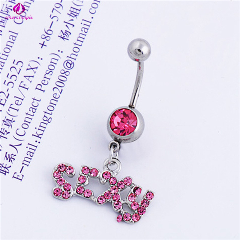 Khuyên rốn bằng thép không gỉ hình chữ gợi cảm