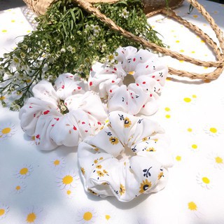 Dây cột tóc vải scrunchies hoa trái cây, đồ buộc tóc crunchies phụ kiện tóc