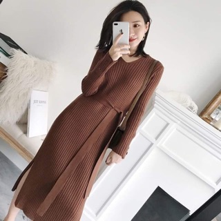 Váy len dáng dài cao cấp phong cách hàn quốc