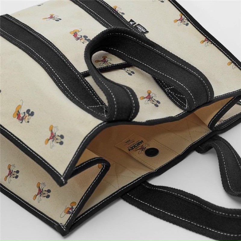 Túi tote Z•a•ria disneyy trắng hoạ tiết chìm