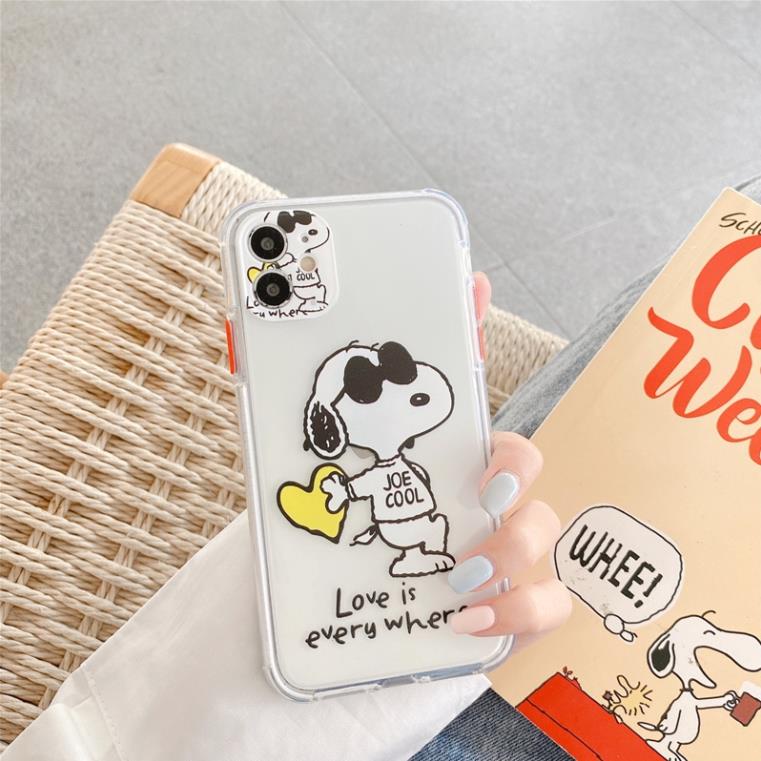 Ốp điện thoại,Ốp Lưng iphone11, Snoopy Đeo Kính trong 4 góc 6s 6splus 7 8 7plus 8plus x xs xsmax 11 11promax