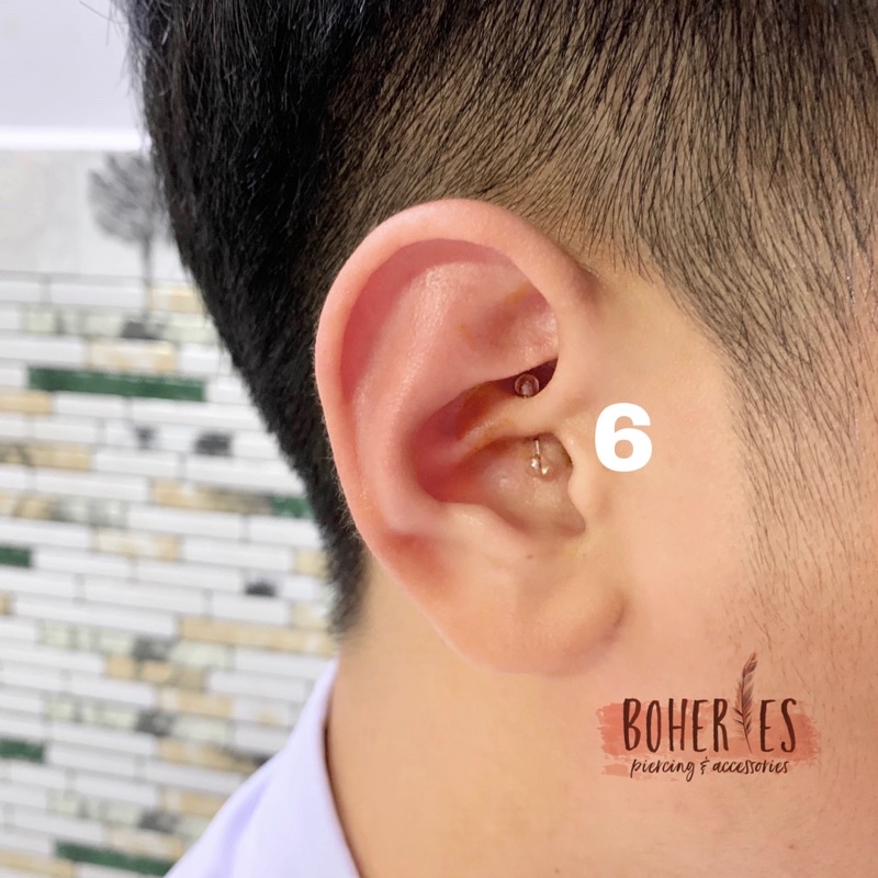 Boheries/Khuyên trong suốt, khuyên bioflex, khuyên nhựa vô trùng không kích ứng