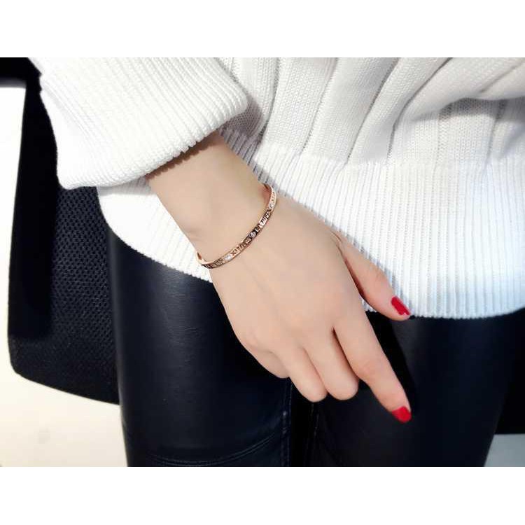 Vòng Tay Thép Titan Khắc Số La Mã Đơn Giản Thời Trang Hàn Quốc Cho Nam Nữ | BigBuy360 - bigbuy360.vn