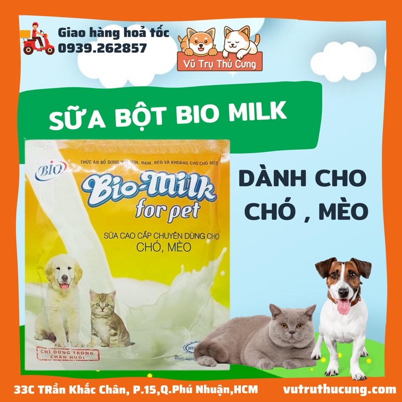 Sữa bột Bio Milk dành cho chó mèo, Sữa cho chó mèo 100g