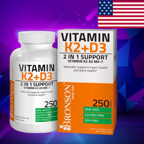 VITAMIN D3 K2 | Bronson Vitamin K2 + D3 nhập Mỹ | Tăng Miễn Dịch - Chính Hãng tại SHAPE STORE