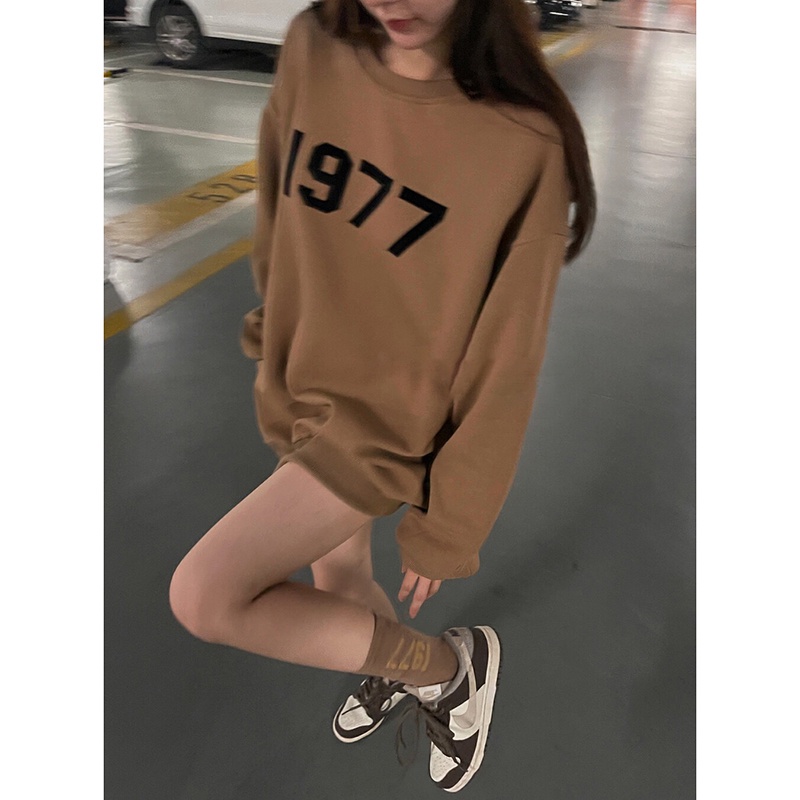 NRVP Áo Thun Nữ Dài Tay Dáng Rộng In Hình Phong Cách Hàn Quốc Mới