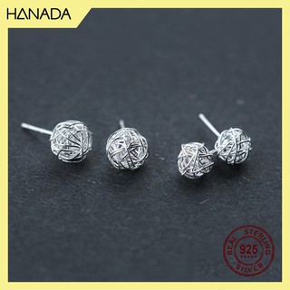 Bông Tai Bạc 925 Hanada Cuộn Len 0309