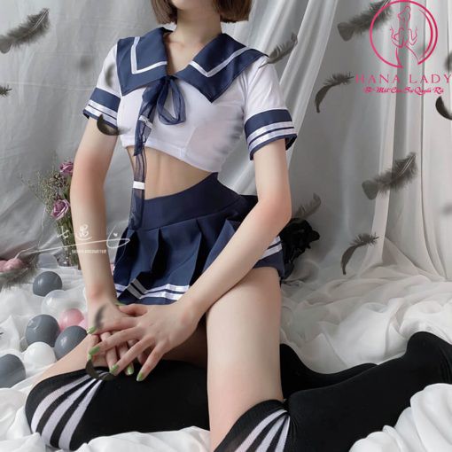 Bộ Đồ Ngủ Cosplay Sexy Nữ Sinh, Thủy Thủ Gợi Cảm - Gồm Áo Croptop Và Đầm Ngủ Dáng Xòe- Mã TT001 (Không Tất)  - QUIN BEE | BigBuy360 - bigbuy360.vn