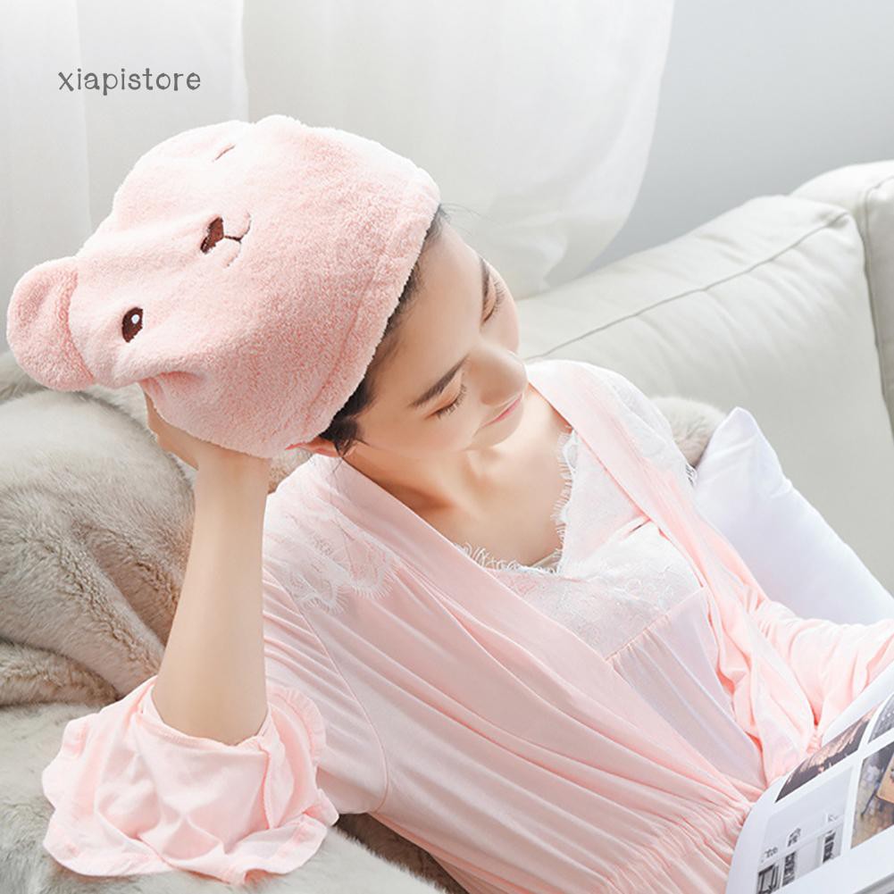Nón trùm tóc hình gấu dễ thương giúp mau khô tóc