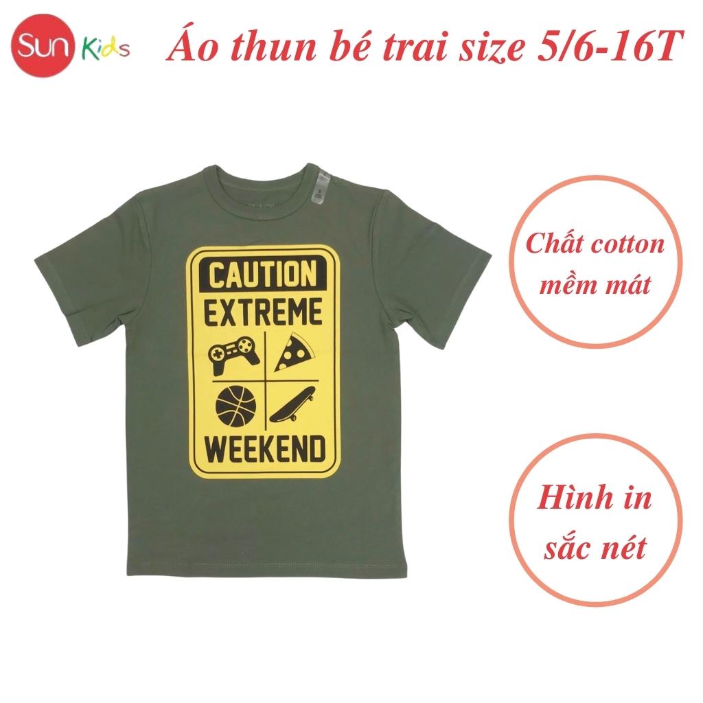 Áo thun bé trai xuất xịn, áo phông cho bé trai, chất cotton, size 4-16 tuổi,  - SUNKIDS