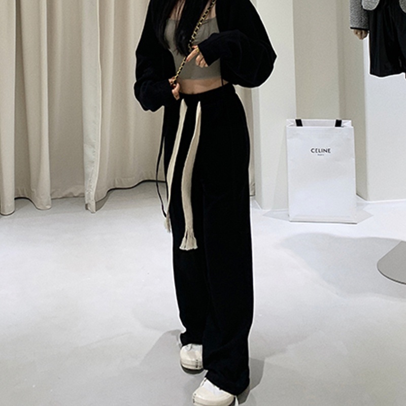 ZHELIHANGFEI Quần thể thao phong cách châu Âu và Mỹ có nguy cơ cảm thấy quần thẳng đều bình thường - phù hợp