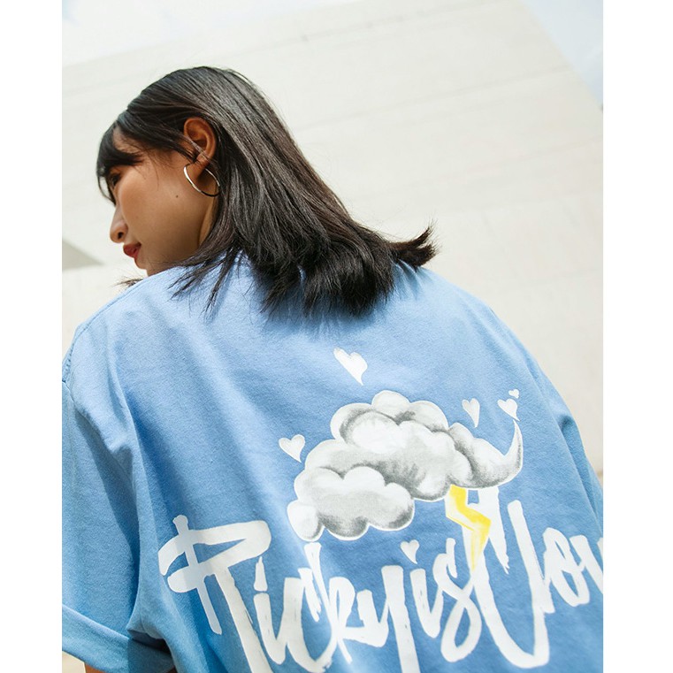 Áo thun phông nam nữ form rộng Familylove - Mẫu áo Unisex  RickyCloud chất Cotton 100% cao cấp