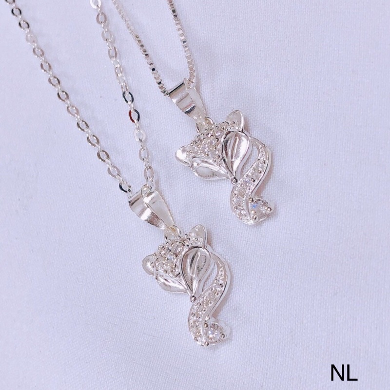 Dây chuyền nữ bạc thật mặt hồ ly đính đá sang chảnh - Kho sỉ bạc Nhất Linh