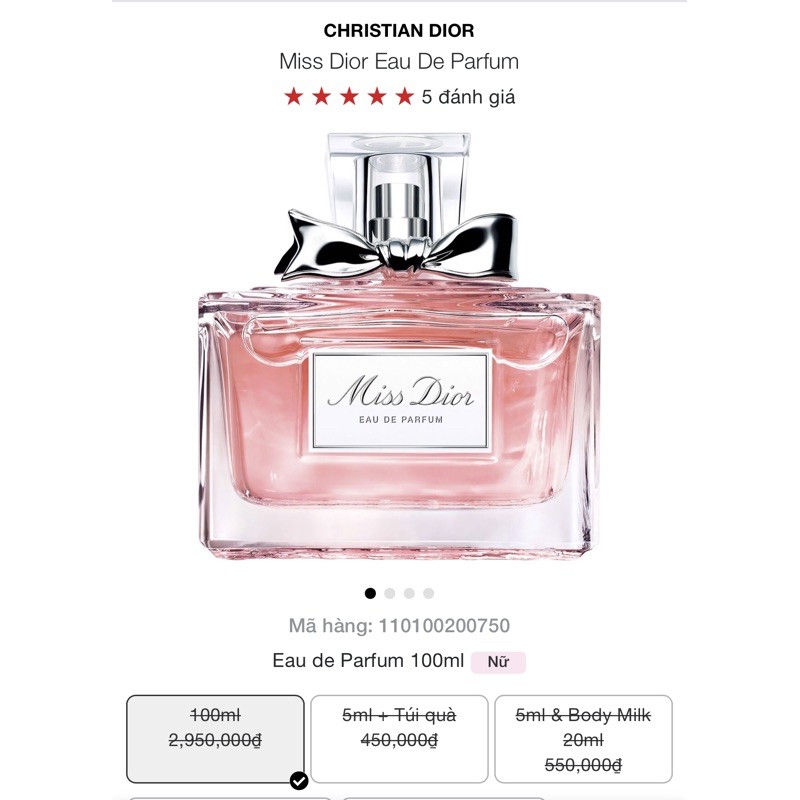 [10ml]nước hoa Miss Dior Eau De Parfum