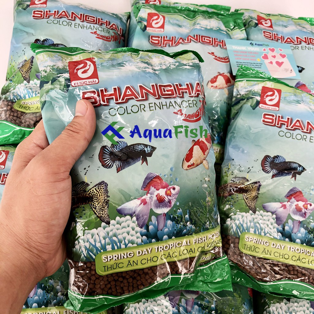 Thức Ăn Cho Cá Cảnh ShangHai gói 500g ( hạt vừa phù hợp cho mọi loại cá cảnh )