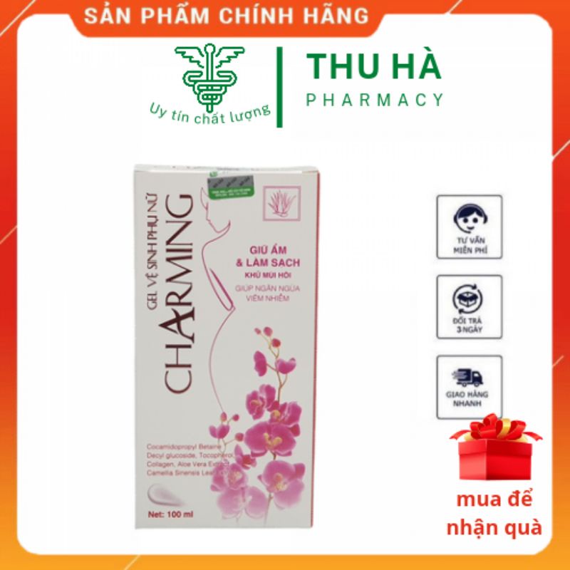 [ Chính Hãng ] Dung dịch vệ sinh charming - giữ ẩm và làm sạch khử mùi hôi lọ 100ml