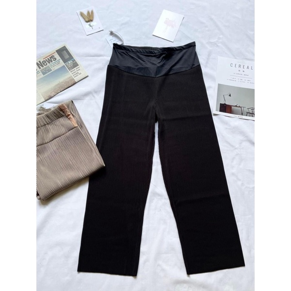 Quần bầu ống rộng CHẤT THUN TĂM LẠNH siêu mát cho mẹ bầu