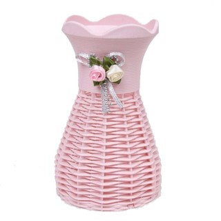 Lọ hoa nhựa cắm hoa để bàn – Lọ hoa nhựa trang trí giá rẻ màu hồng