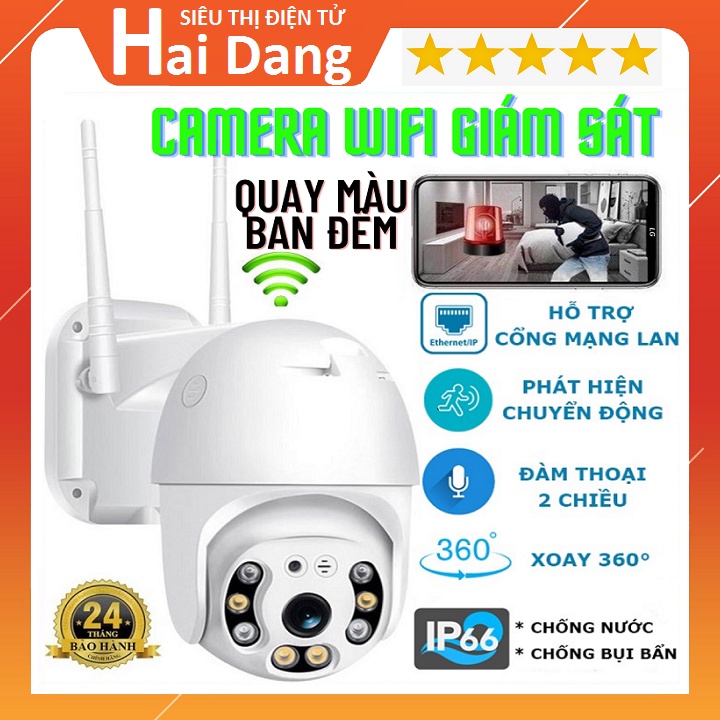 Camera Ngoài Trời IP Wifi V380 Pro, Xoay 360 Độ - Hỗ Trợ Xem Màu Ban Đêm - Phát Hiện Chuyển Động Thông Minh - BH 24Tháng