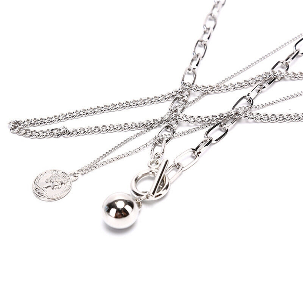 Dây chuyền nhiều lớp phong cách Hip Hop Gothic