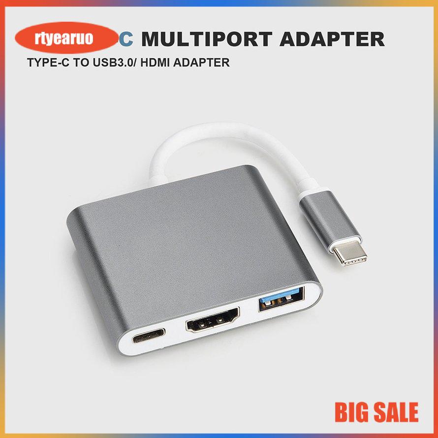 Cáp chuyển đổi Type-C sang HDMI 4k/USB/Type C 3 trong 1 cho Macbook/iPad dùng trong trình chiếu