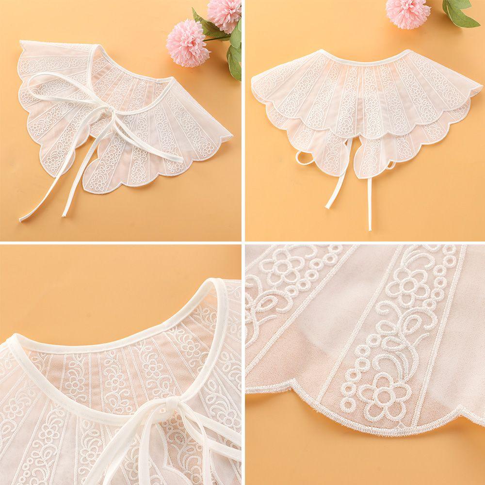Cổ Áo Ren Giả Thêu Họa Tiết Đa Năng Thời Trang Cho Nữ