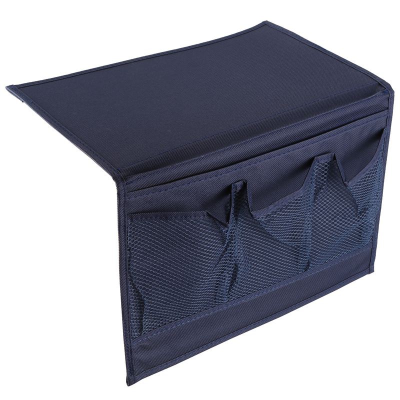 [On Sale]Desk Cabinet Sofa Bed Side Pocket Bag Phone File Sundries Storage Bag Hanging Organizer Navy Blue