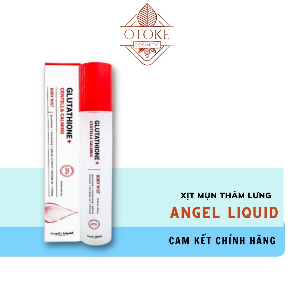 Xịt mụn thâm Lưng Angel’s Liquid Glutathione Plus Centella Calming Body Mist 150ml