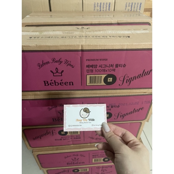 Khăn ướt Bebeen Hàn Quốc chính hãng 1 thùng 10 gói