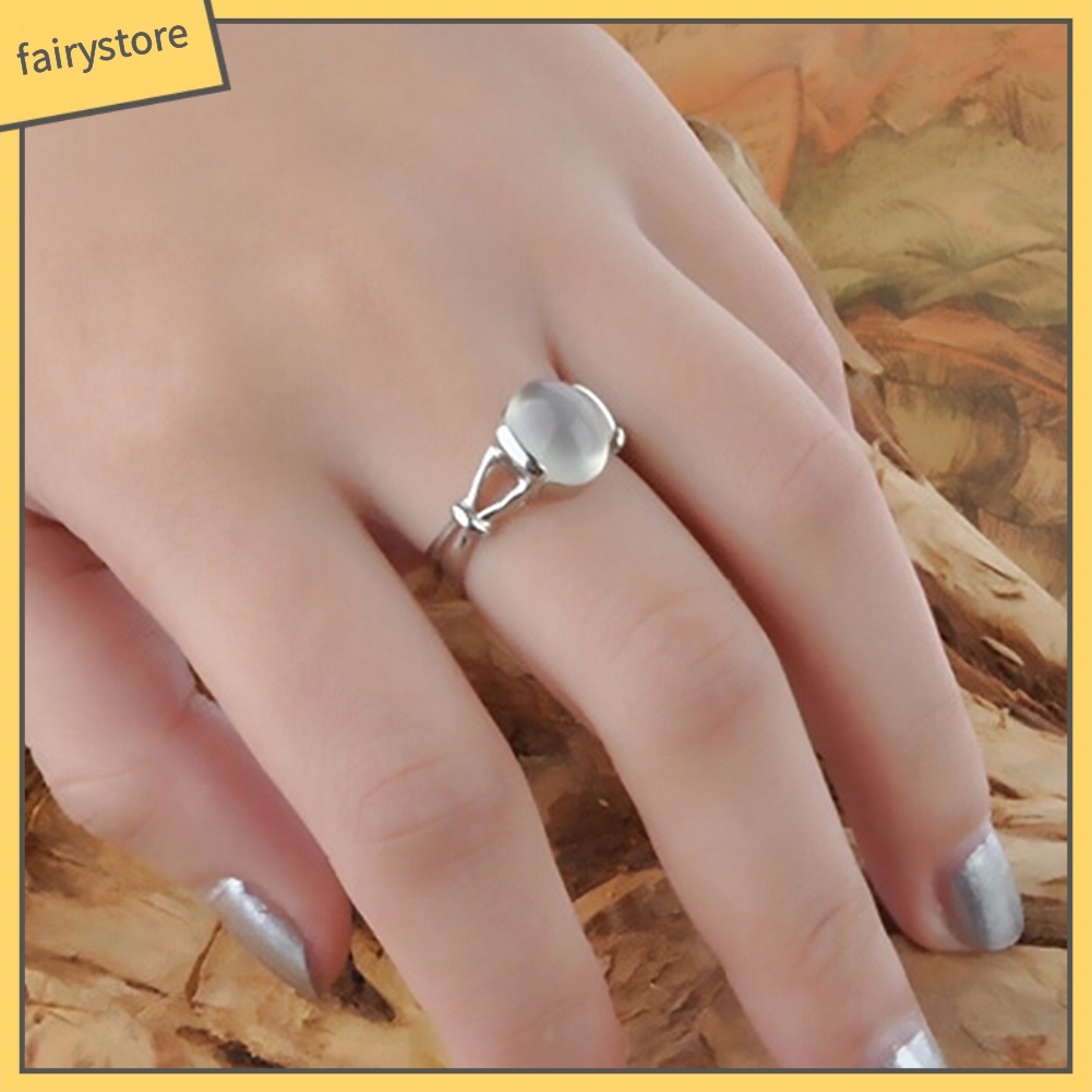 Nhẫn Đeo Tay Đính Đá Mặt Trăng Phong Cách Vintage