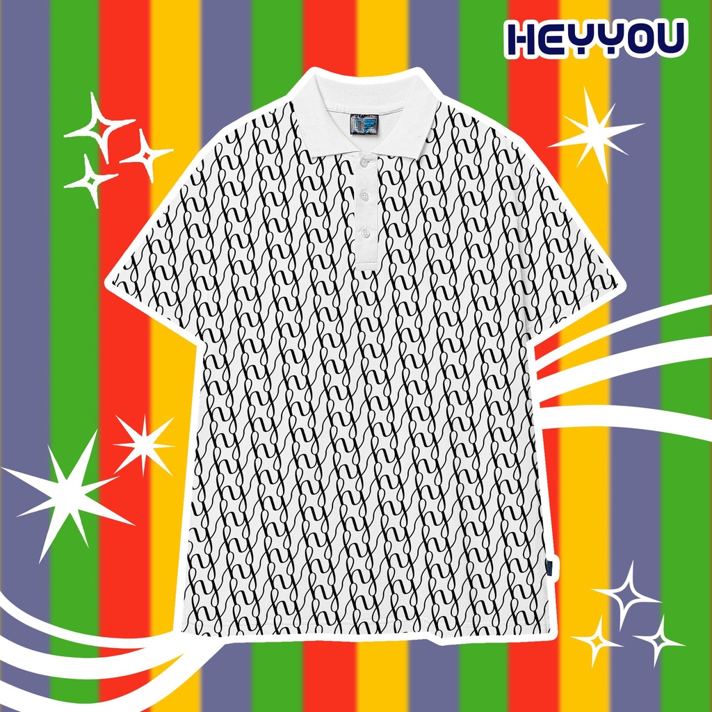 ÁO POLO MONOGRAM WHITE