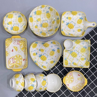 Bát đĩa sứ đẹp cute, bát đĩa dứa