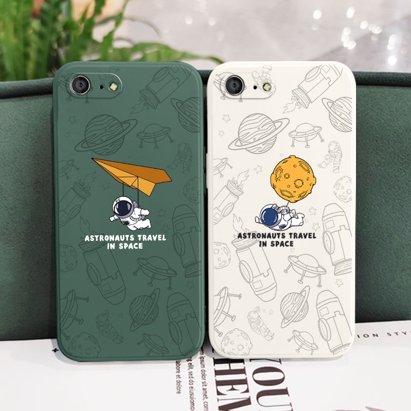 Ốp Điện Thoại Silicon Dẻo Hình Phi Hành Gia Cho IPhone 8 7 Plus SE 2020 6 6S Plus