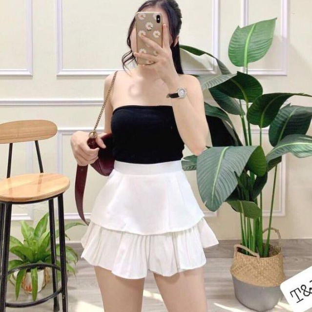 Chân váy 2 tầng dập ly xinh lung linh