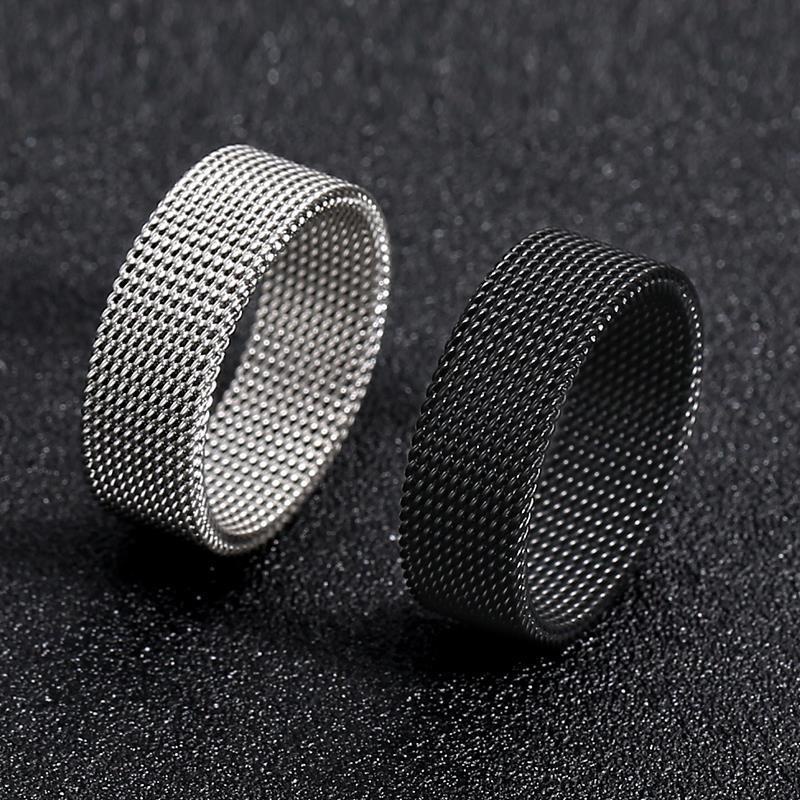 Nhẫn Nam Xích Elas Ring Thời Trang Nữ Basic Merin Màu Đen Bạc Đẹp Cao Cấp Chất liệu Titan Không Gỉ - Elas Ring