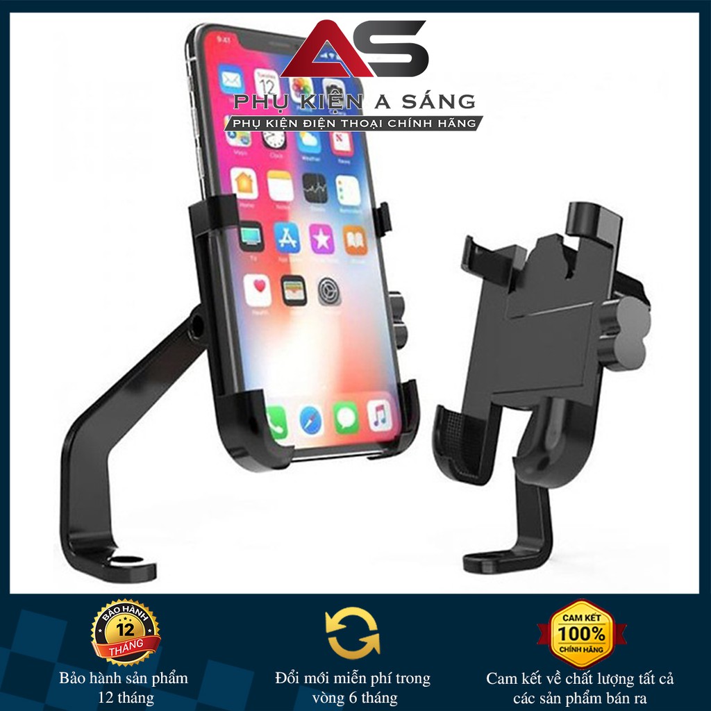 [ Có Video] Giá Đỡ - Kẹp Điện Thoại Gắn Xe Máy Inox C2 Chống Rung, Chống Cướp Cực Chắc Chắn