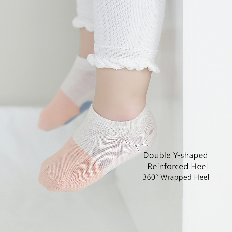 Vớ thuyền KokoroCare YR-12 chống trượt họa tiết hoa/mặt trời phối màu size S/M dành cho bé 0-3 tuổi
