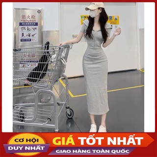Váy Body Mũ Liền Xẻ Sau Hàng Quảng Châu V2041- Violet