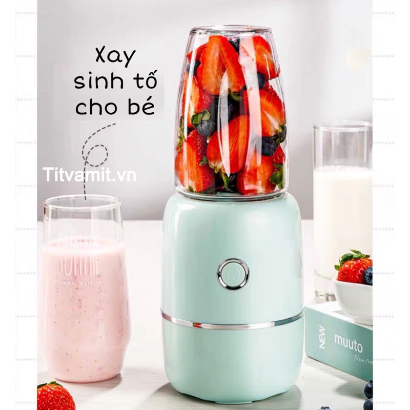 [6 LƯỠI XAY CỰC NHUYỄN] Máy Xay Đa Năng 3 Cối Thuỷ Tinh, Xay Thịt, Xay Rau Củ Quả Và Các Loại Hạt