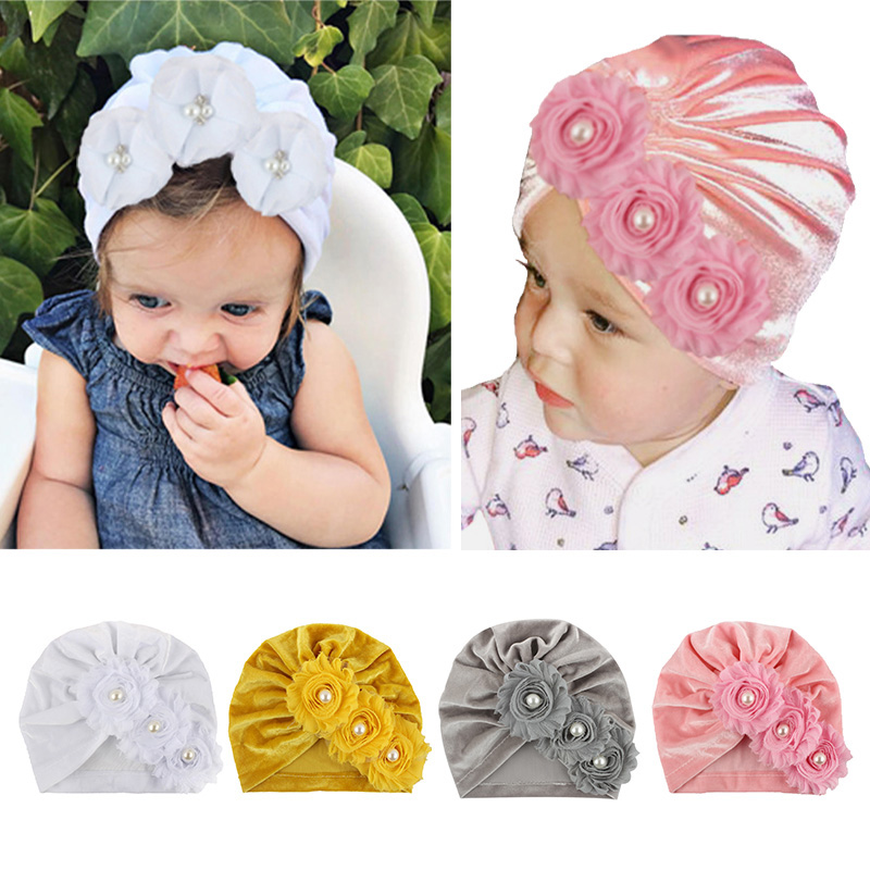 Mũ Turban Vải Nhung Chụp Ảnh Cho Bé Gái