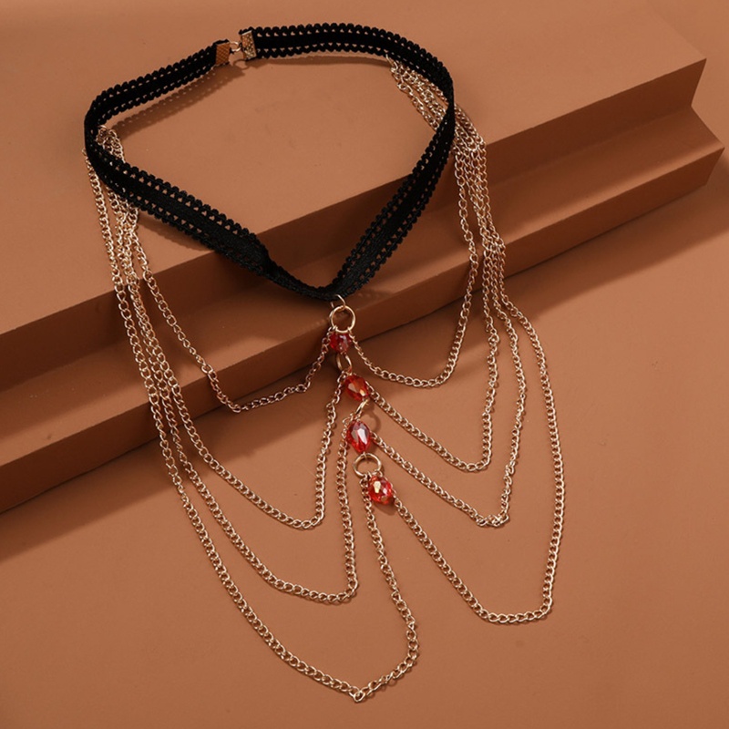 Youyo Dây Mắt Xích Đeo Đùi Đính Pha Lê Màu Đỏ Phong Cách Gothic Thời Trang Đi Biển Câu Lạc Bộ Đêm Rave