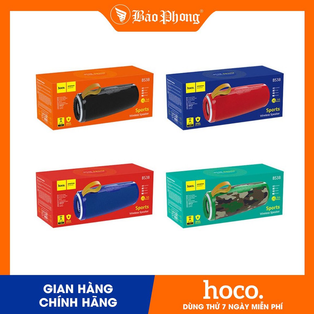 Loa không dây HOCO BS38 Bluetooth 5.0 JL Dành cho điện thoại  iP Huawei Samsung Oppo Realme giá rẻ đẹp bền