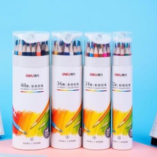 Bút chì màu chuyên nghiệp dạng cốc deli 24/36/48 màu - 68123/68124/68125