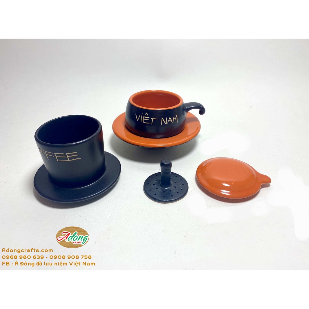 Bộ Phin Cà Phê gốm sứ Bát tràng Việt Nam - Nhiều màu sắc quà tặng ý nghĩa Việt Nam