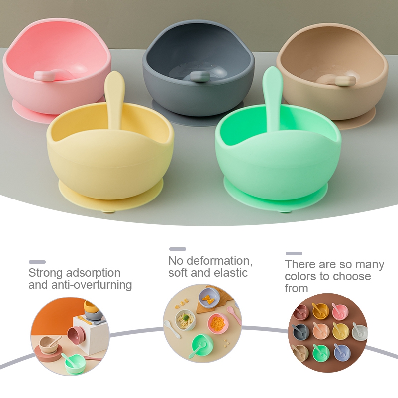 Bộ bát và thìa MAMIMAMIHOME silicone cấp thực phẩm an toàn và không độc hại cho trẻ em