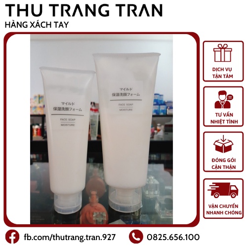 Sữa rửa mặt Muji Face Soap Moisture dành cho da khô và da thường