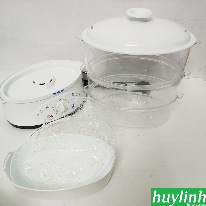 [Mã ELMS5 giảm 7% đơn 300K] Nồi hấp 3 tầng Braburg B3L - 8.5 lít | BigBuy360 - bigbuy360.vn